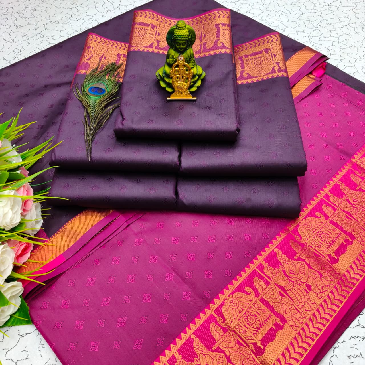 3D Embossed Saree