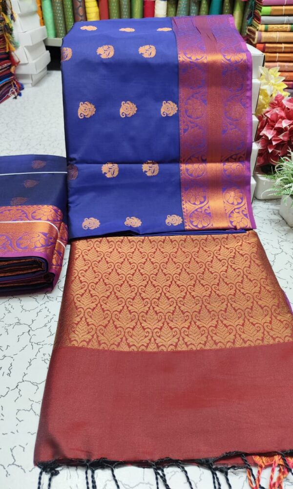 Kanchipuram Half and half Soft Silk Sarees