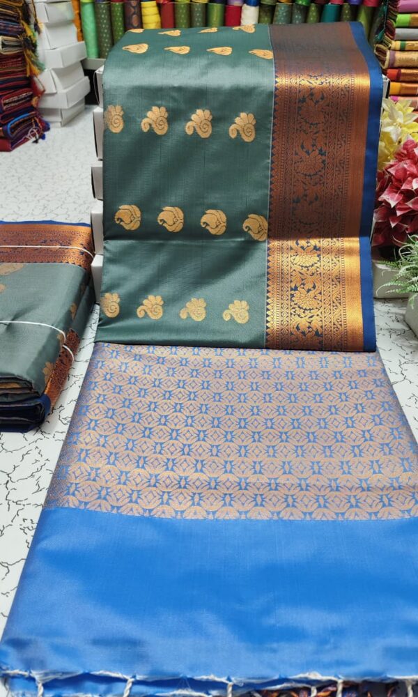 Kanchipuram Half and half Soft Silk Sarees
