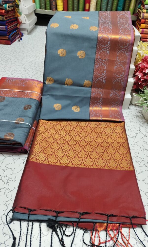 Kanchipuram Half and half Soft Silk Sarees