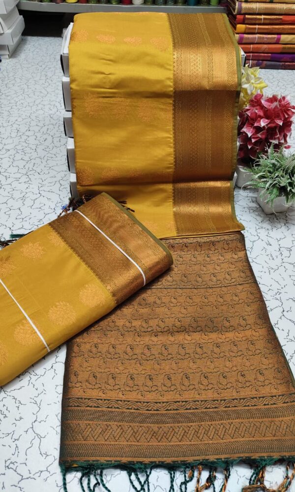 Kanchipuram Half and half Soft Silk Sarees