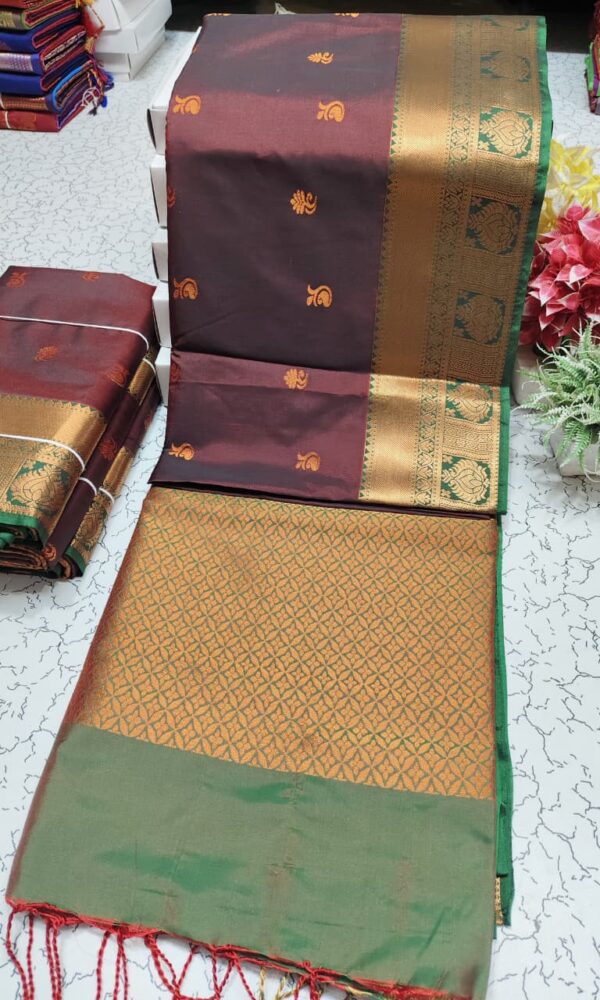 Kanchipuram Half and half Soft Silk Sarees