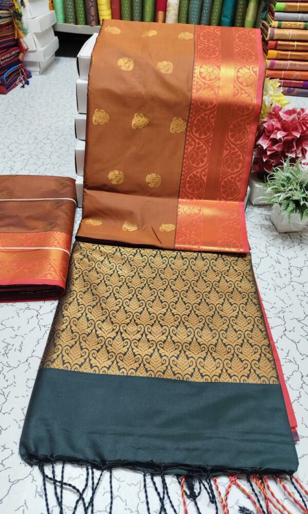 Kanchipuram Half and half Soft Silk Sarees