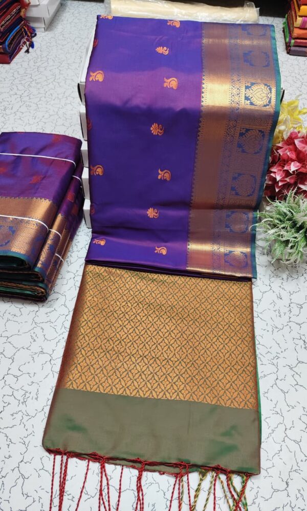 Kanchipuram Half and half Soft Silk Sarees
