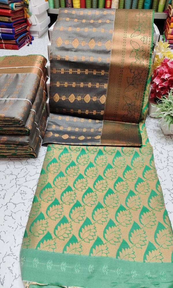 Kanchipuram Half and half Soft Silk Sarees