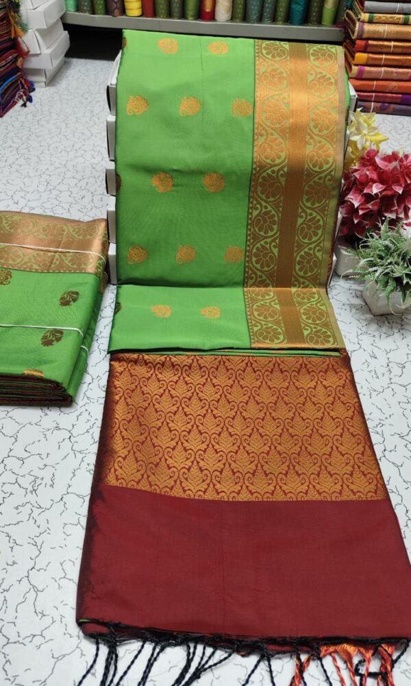 Kanchipuram Half and half Soft Silk Sarees