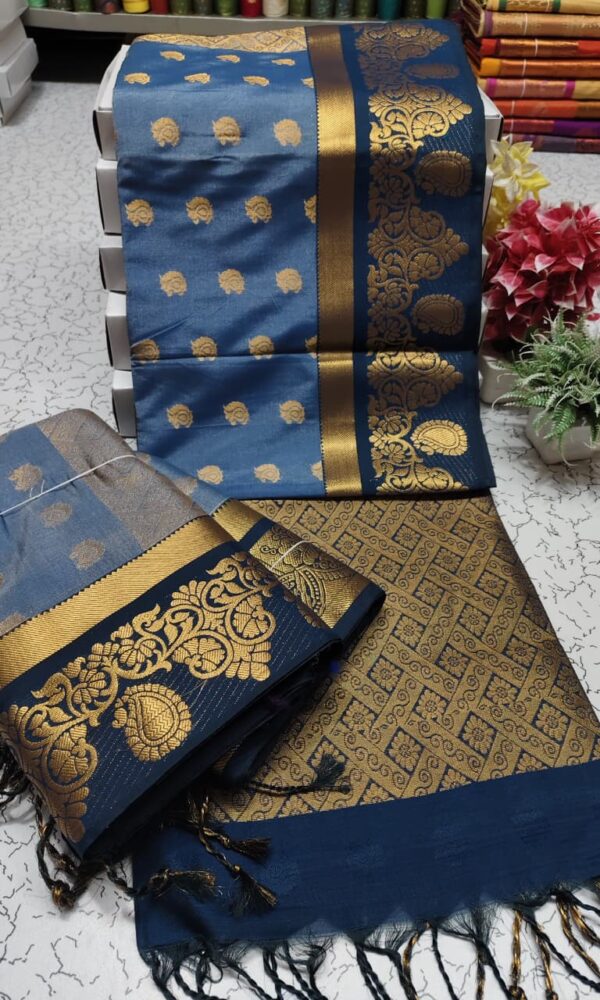 Kanchipuram Half and half Soft Silk Sarees