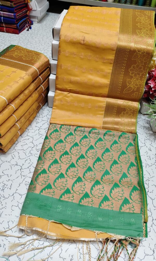 Kanchipuram Half and half Soft Silk Sarees
