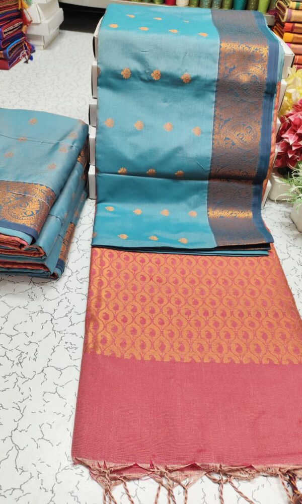 Kanchipuram Half and half Soft Silk Sarees