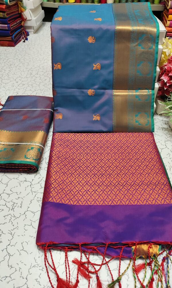 Kanchipuram Half and half Soft Silk Sarees