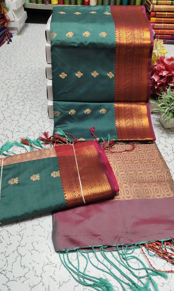 Kanchipuram Half and half Soft Silk Sarees