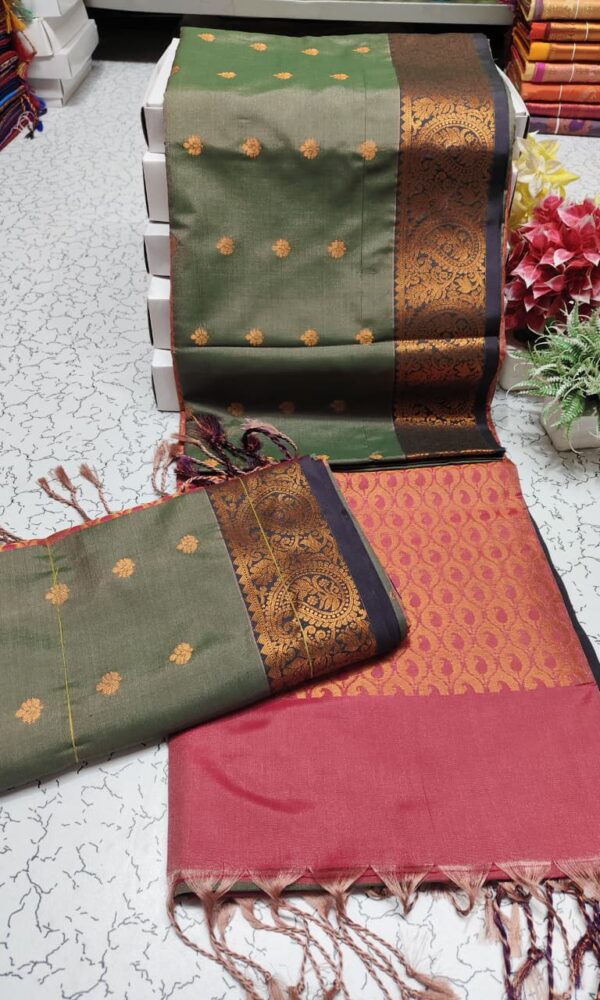 Kanchipuram Half and half Soft Silk Sarees