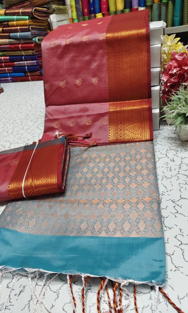 Kanchipuram Half and half Soft Silk Sarees