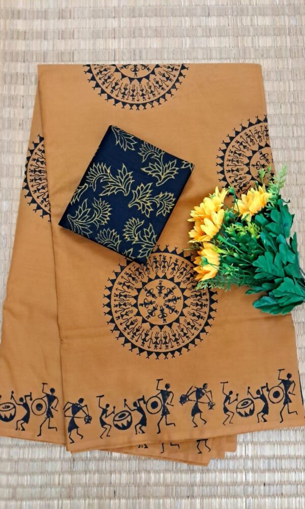South cotton block-printed sarees