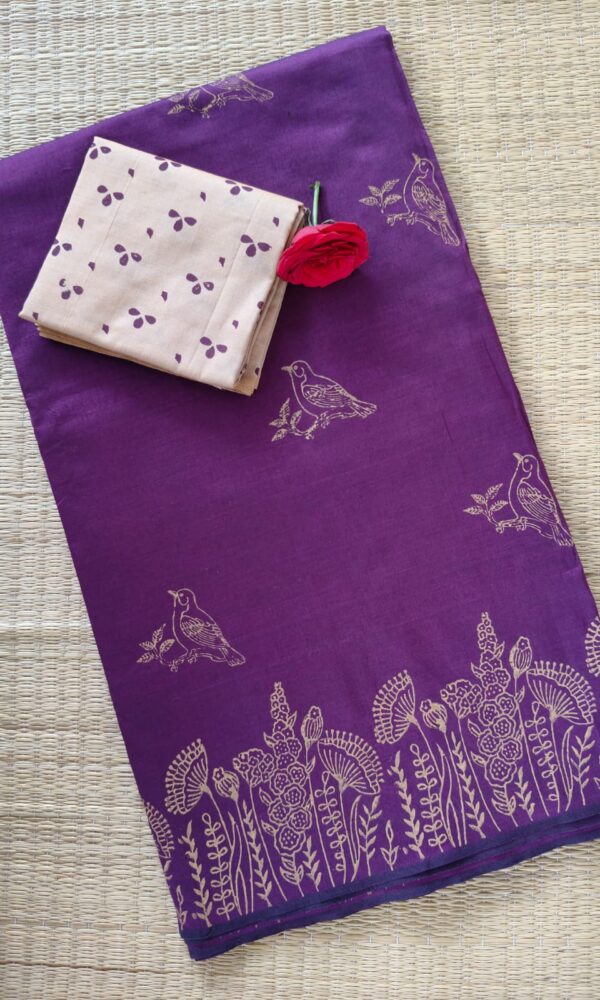 South cotton block-printed sarees