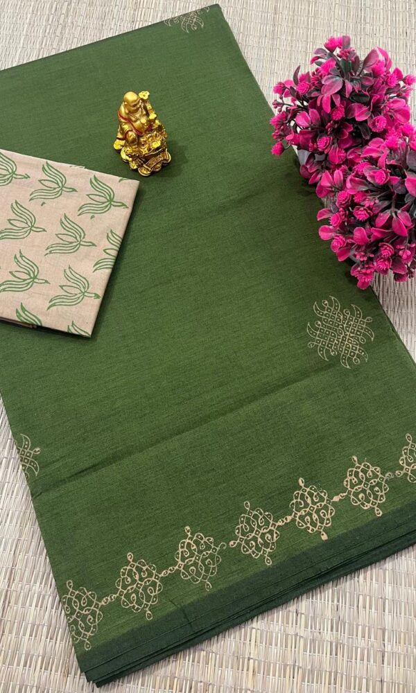 South cotton block-printed sarees