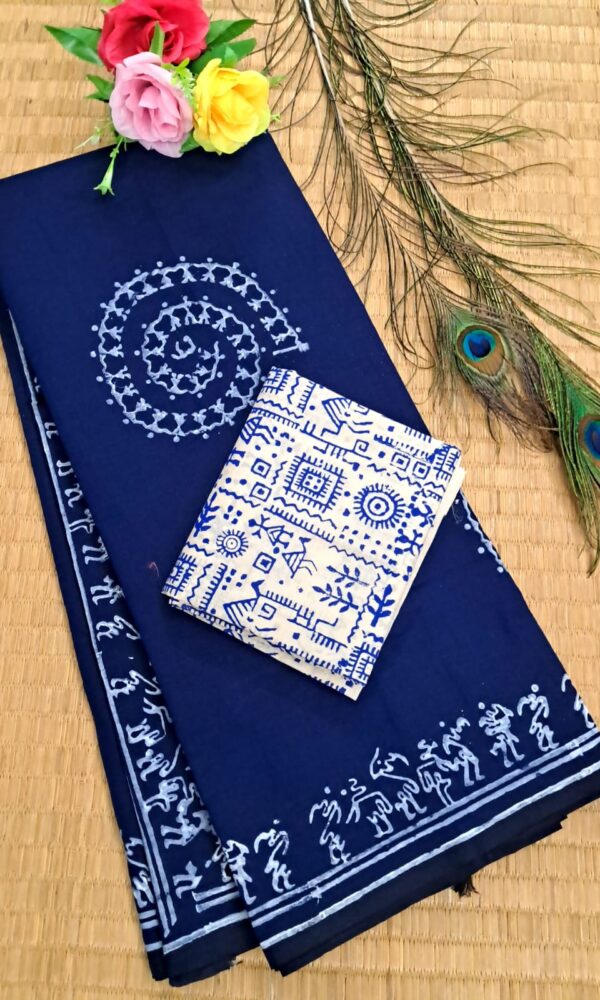 South cotton block-printed sarees