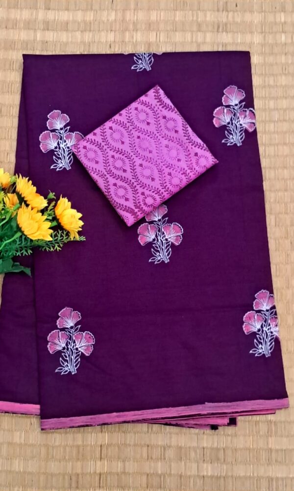 South cotton block-printed sarees