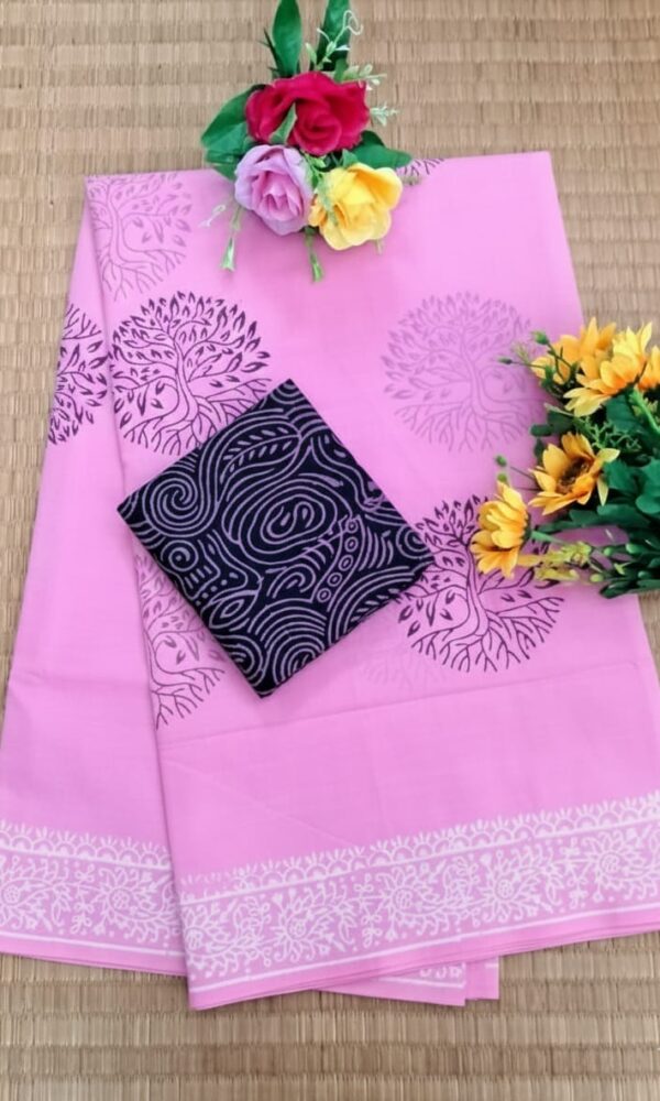 South cotton block-printed sarees