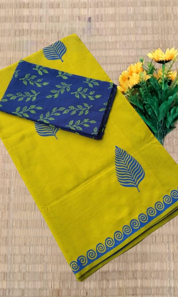 South cotton block-printed sarees