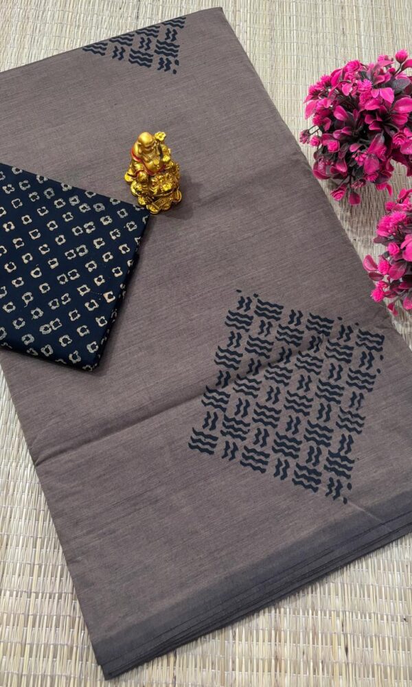 South cotton block-printed sarees