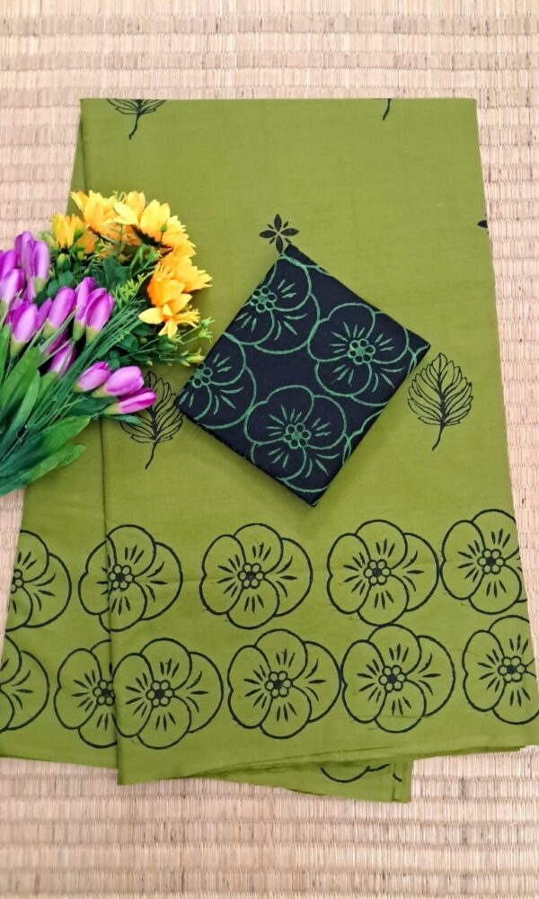 South cotton block-printed sarees