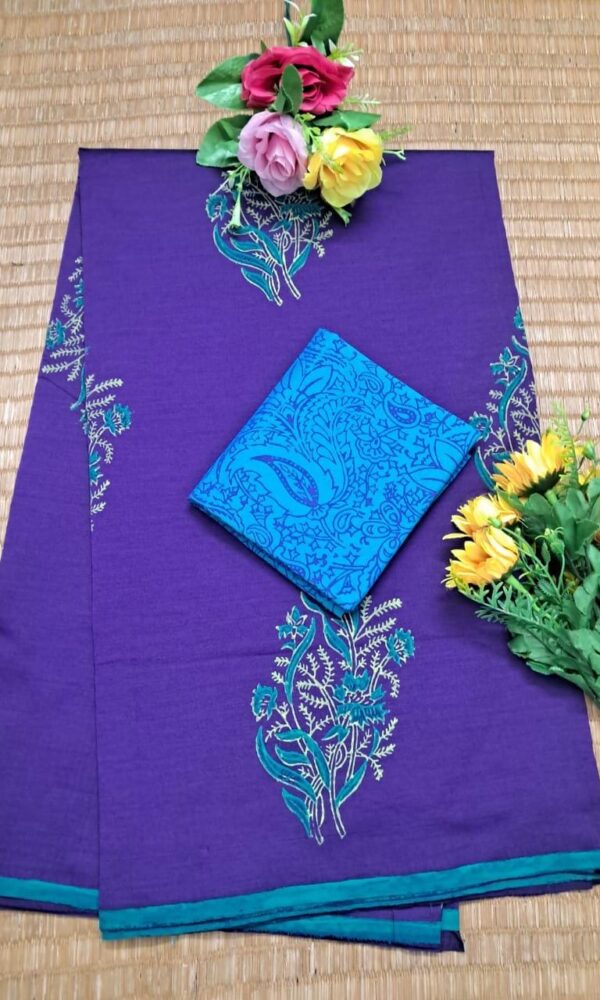 South cotton block-printed sarees