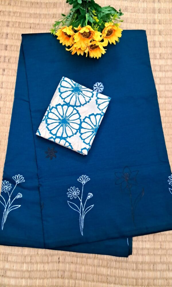 South cotton block-printed sarees