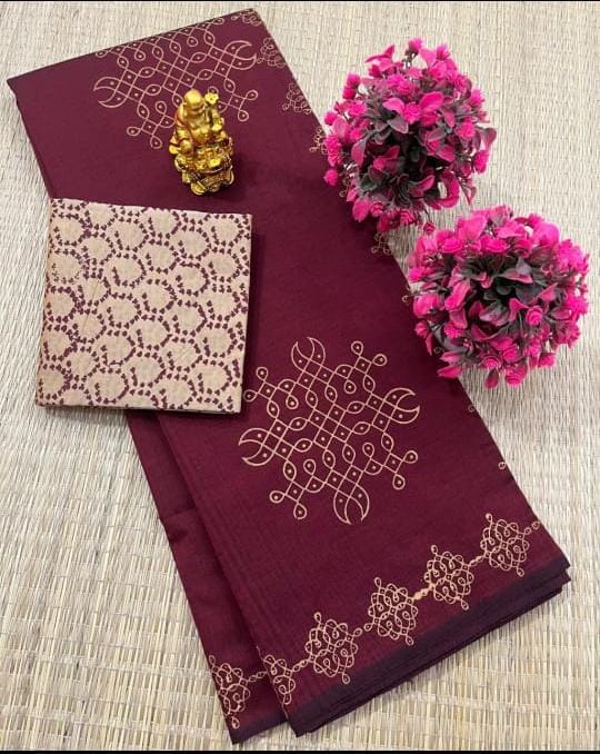 South cotton block-printed sarees