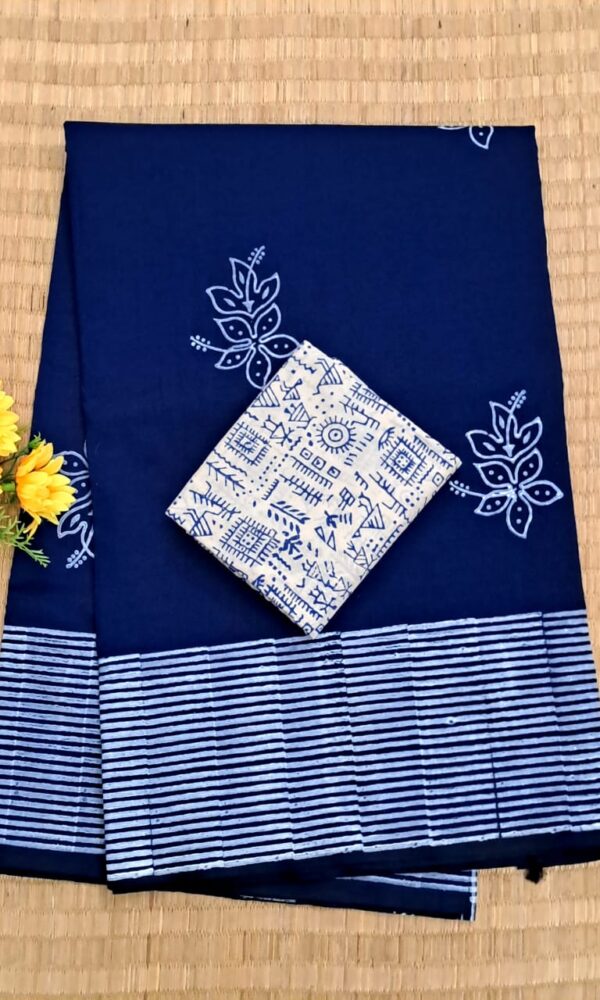 South cotton block-printed sarees