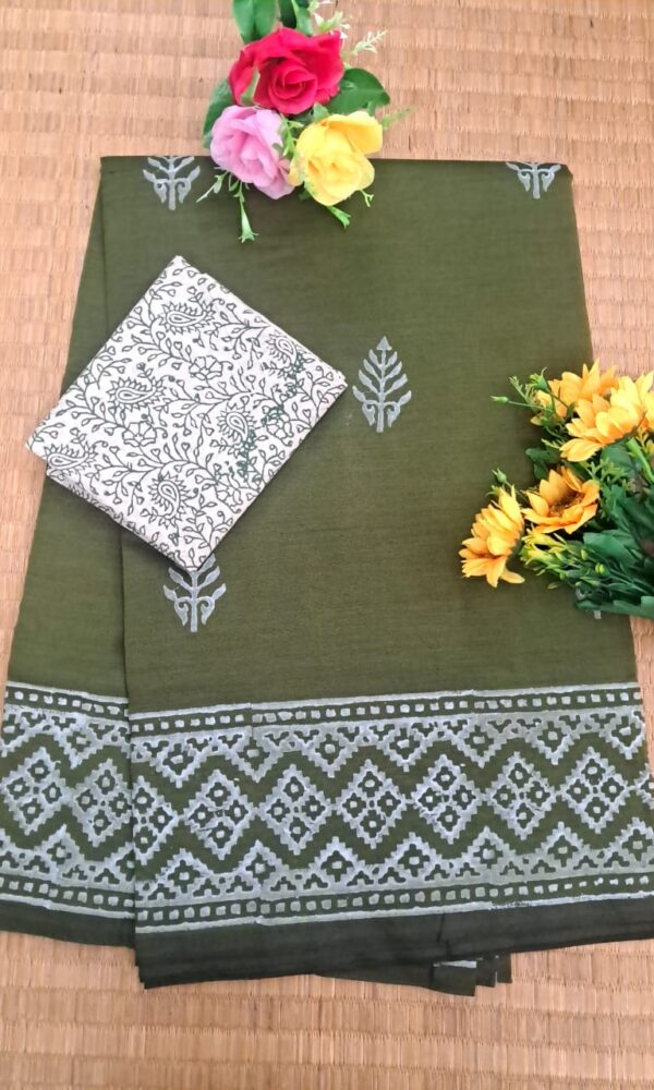 South cotton block-printed sarees