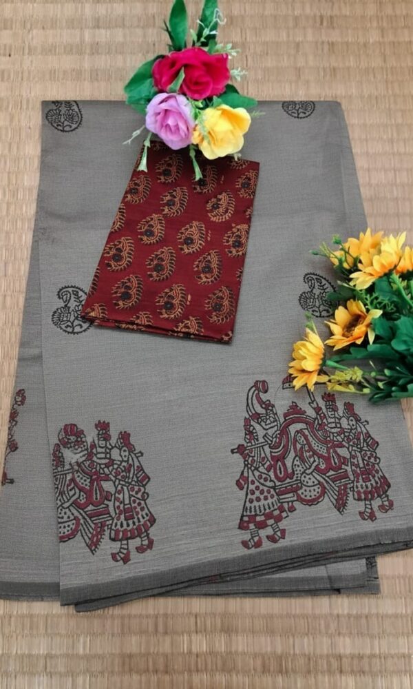 South cotton block-printed sarees