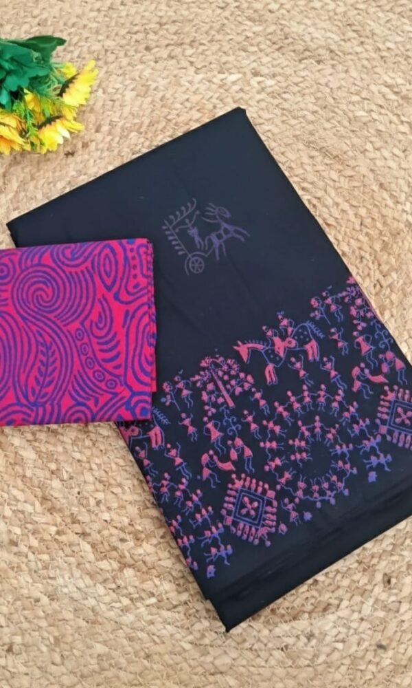 South cotton block-printed sarees