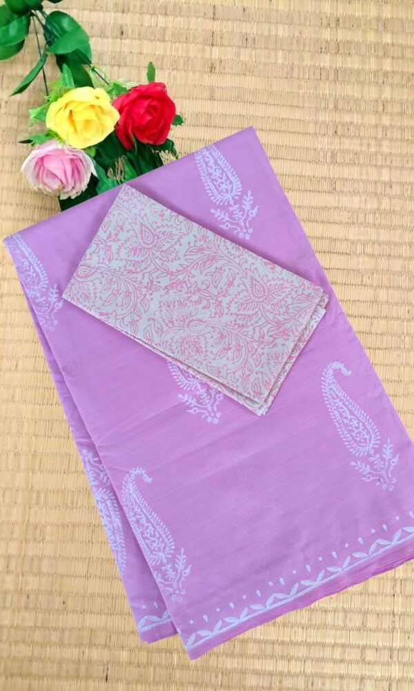 South cotton block-printed sarees