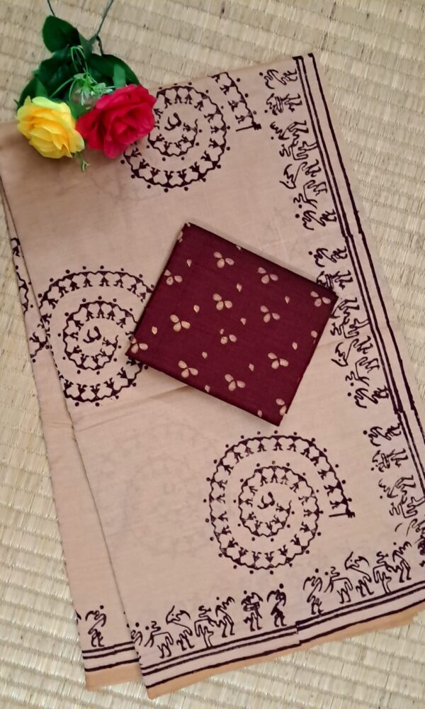 South cotton block-printed sarees